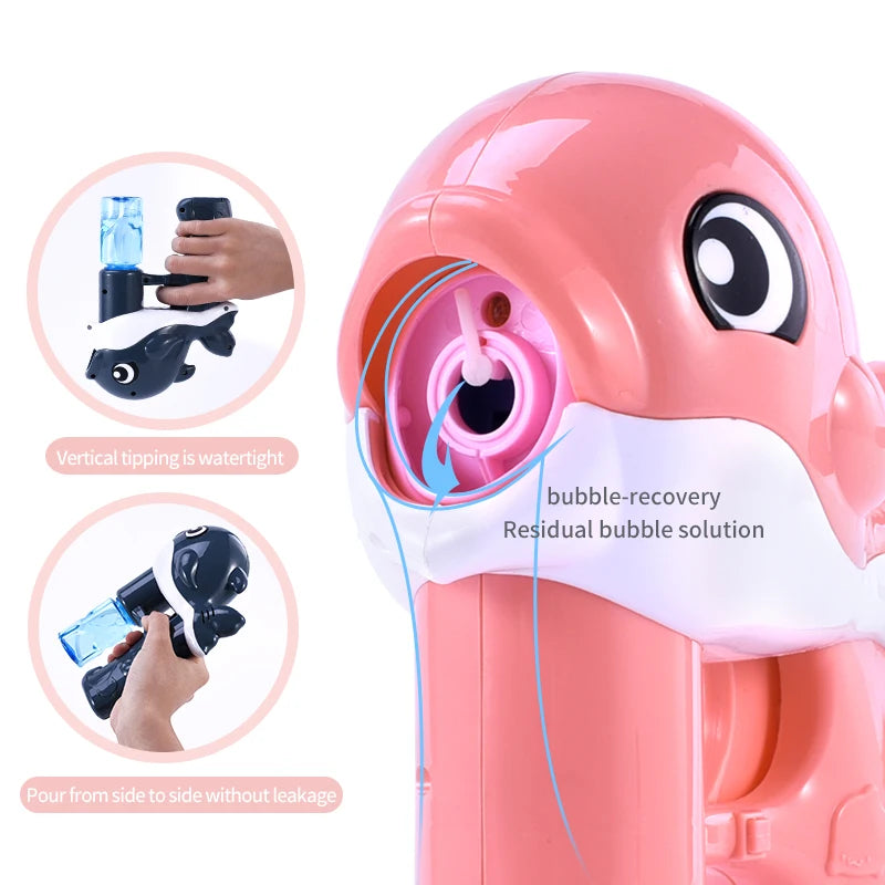 Whale Bubble Gunner – Fully Automatic Light & Music Bubble Toy for Kids, Christmas & Halloween Gift