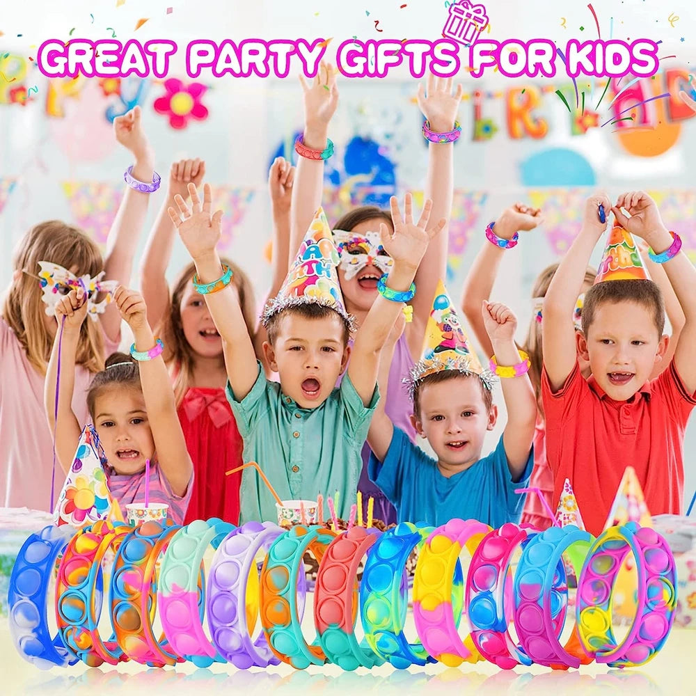 Fidget Pop Bracelet 12PCS Sensory Stress Relief Set