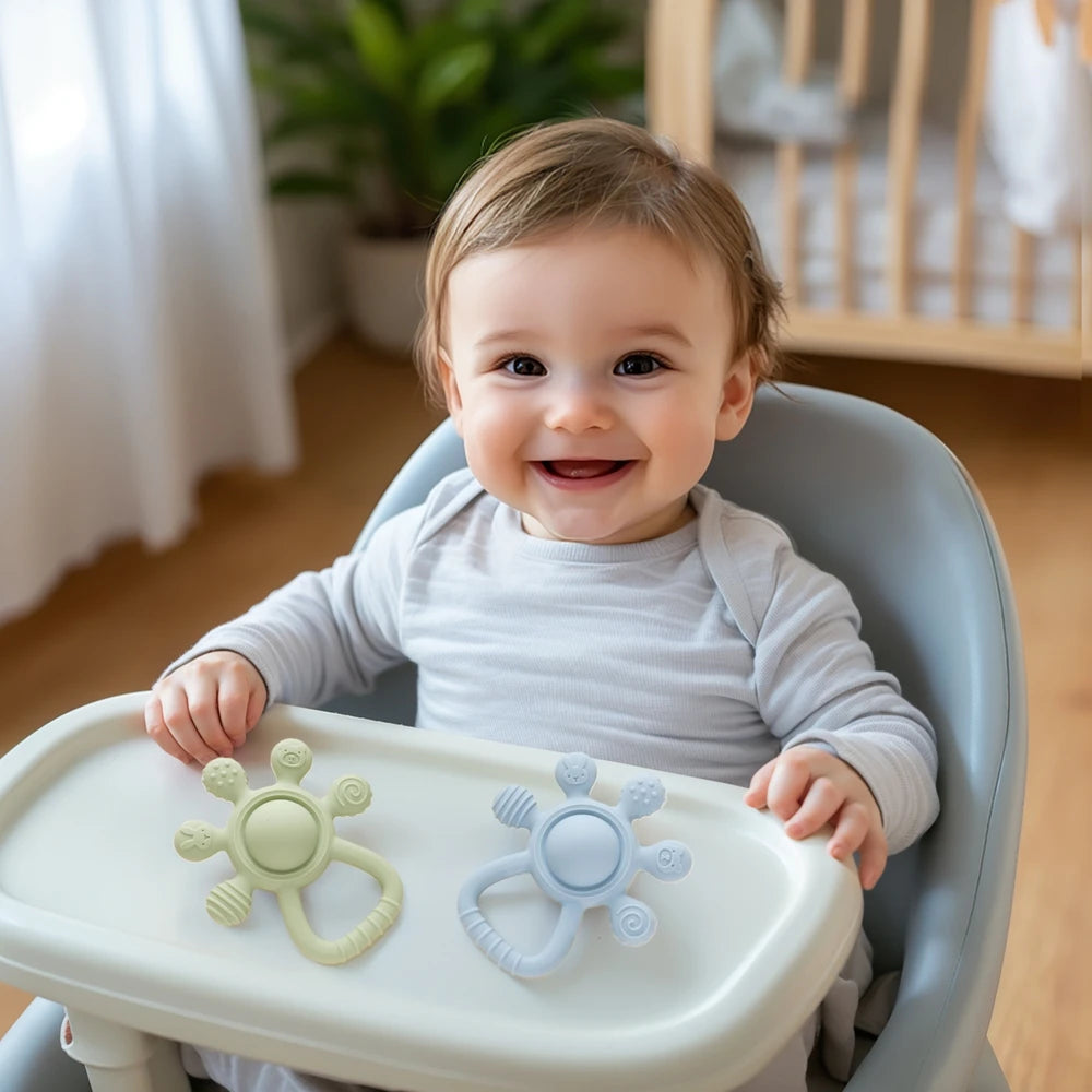 Silicone Baby Teether Rattle Toy