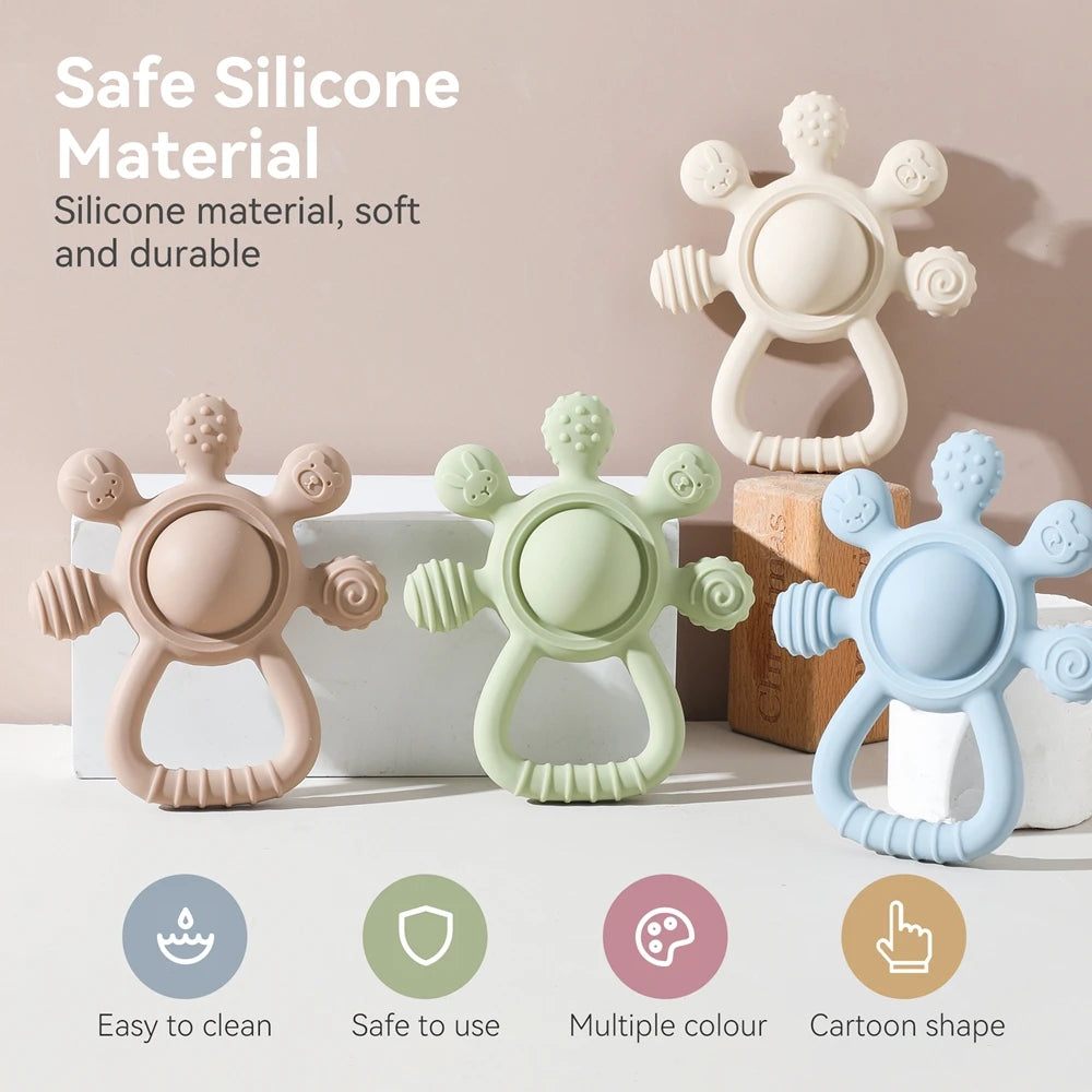 Silicone Baby Teether Rattle Toy
