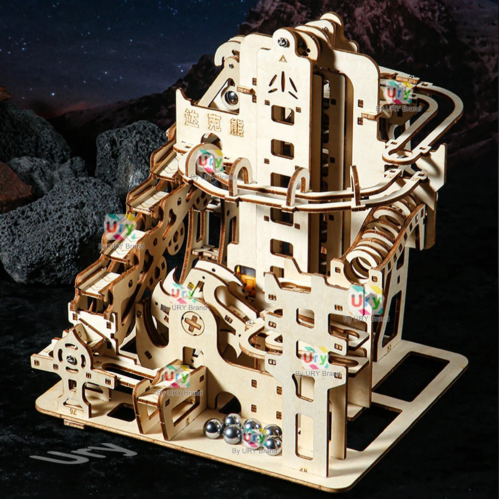 3D Wooden Marble Run Set