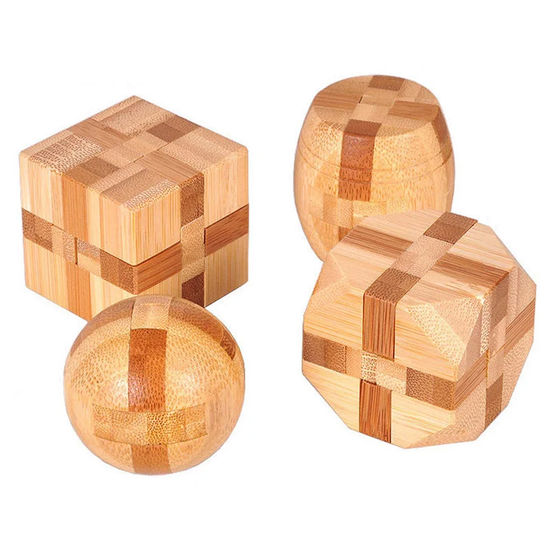 wooden kong ming lock puzzle 3d