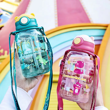 Kids Portable Straw Water Bottle