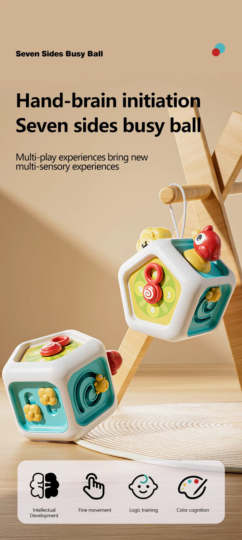 Montessori Sensory Busy Cube Toy