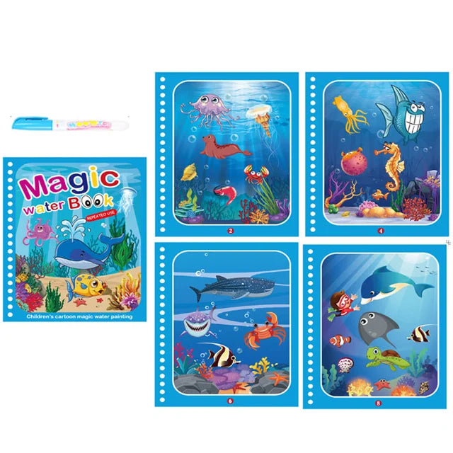 reusable water painting book kids