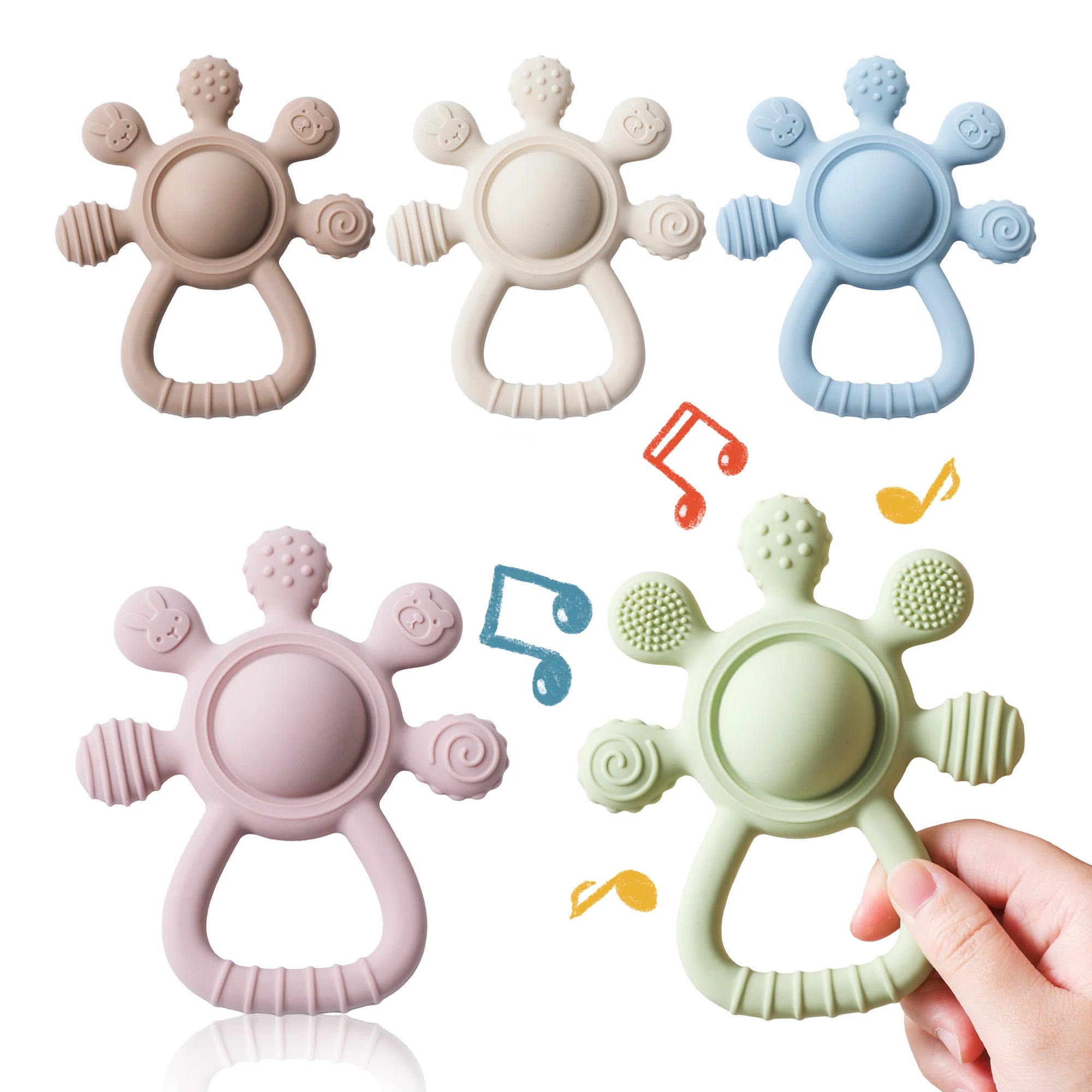 Silicone Baby Teether Rattle Toy