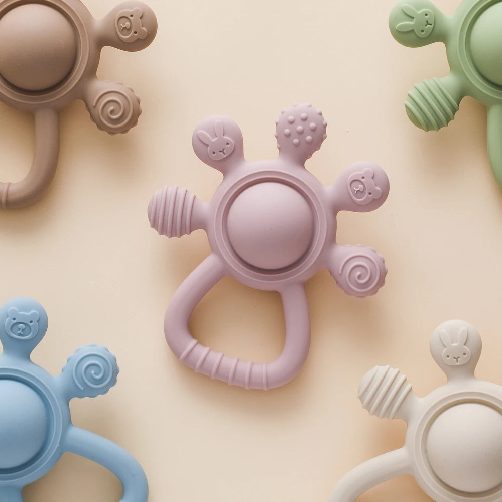 Silicone Baby Teether Rattle Toy