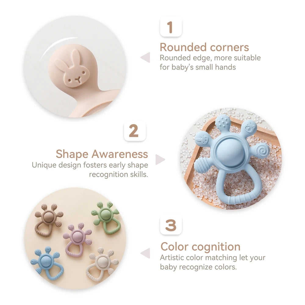 Silicone Baby Teether Rattle Toy