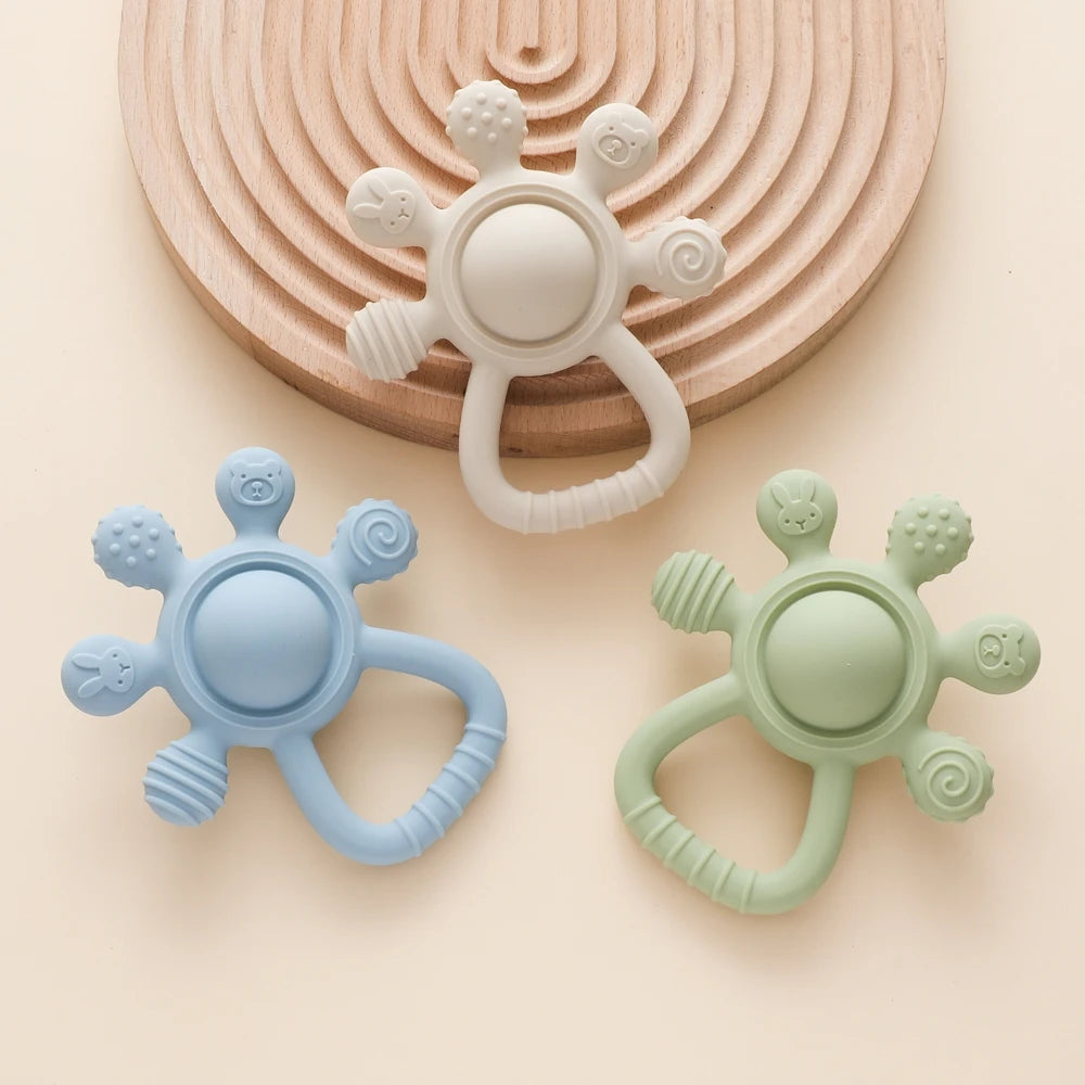 Silicone Baby Teether Rattle Toy