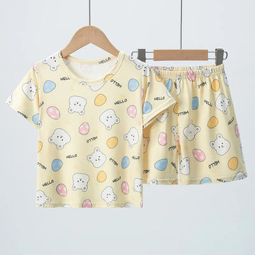 Kids Summer Cartoon Shorts Set