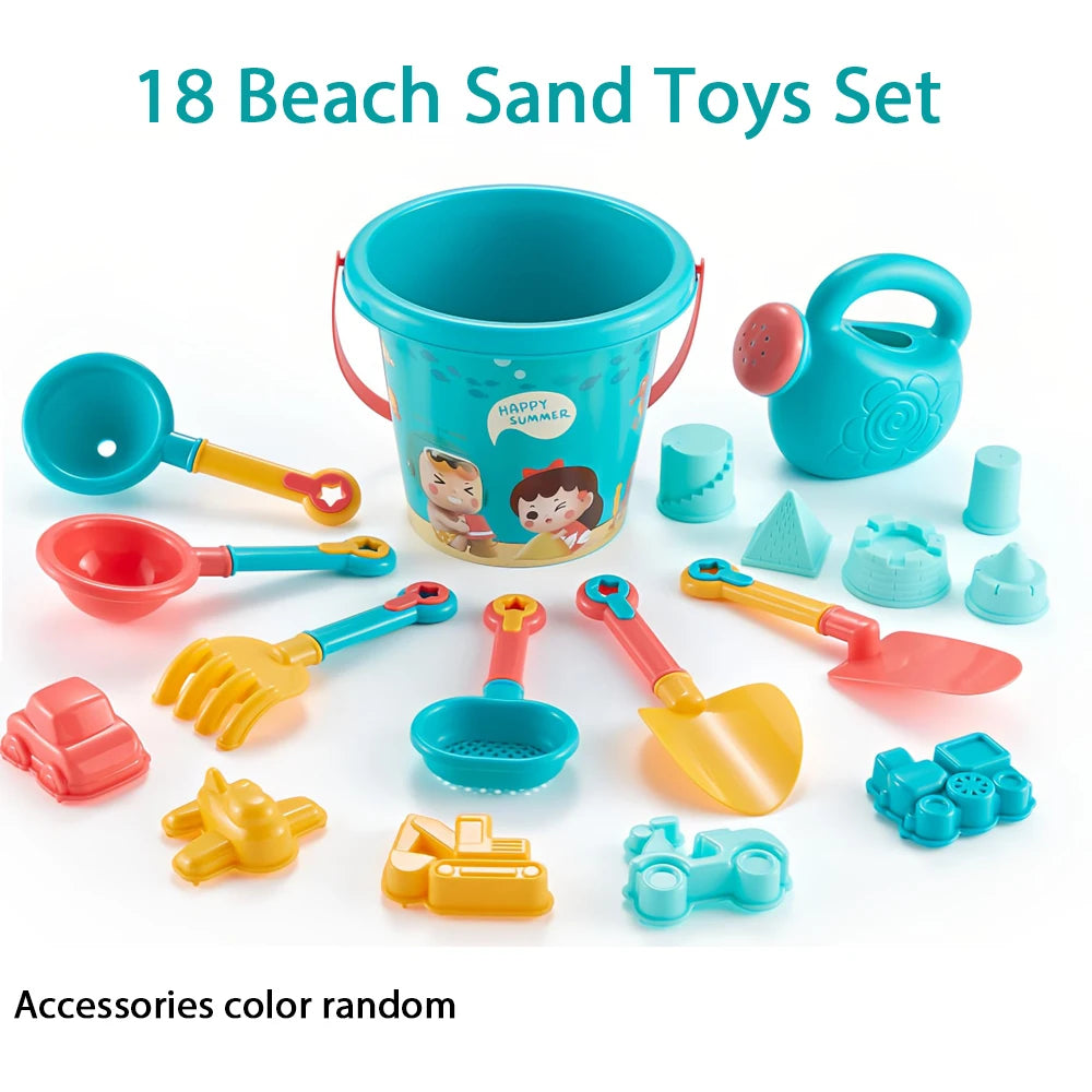 Kids Beach Sand Toy Set 18PCS Outdoor Play Tools Kit