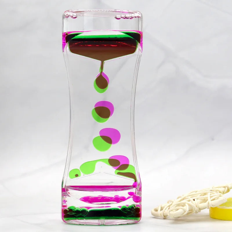 Liquid Motion Bubbler Timer Colorful Sensory Hourglass Toy
