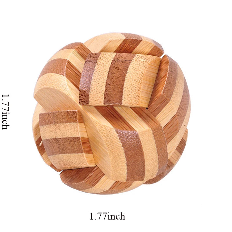 wooden kong ming lock puzzle 3d