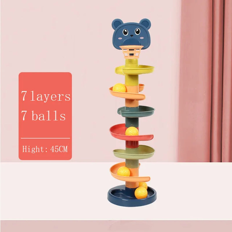 Baby Rolling Ball Toy Montessori Stacking Track for Infants