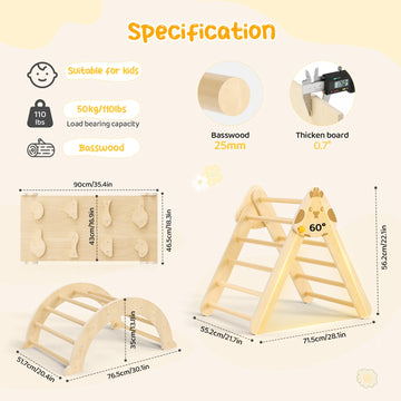 7-In-1 Toddler Climbing Frame Playground Indoor Play Gym for Kids Training Baby Wooden Slide