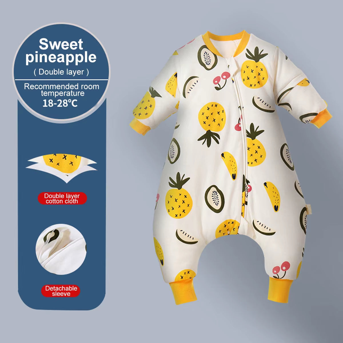 Baby Cartoon Sleepsack with Detachable Sleeves