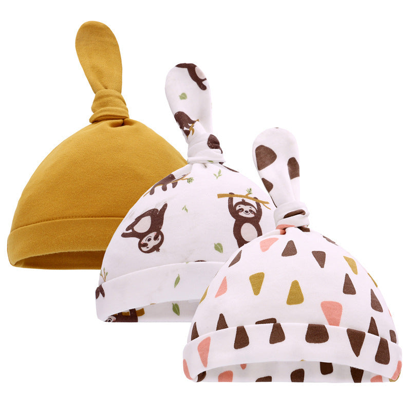 Soft Cotton Baby Hat with Cartoon Designs - Spring & Autumn Collection