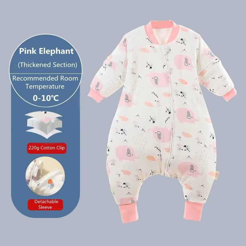 Baby Cartoon Sleepsack with Detachable Sleeves