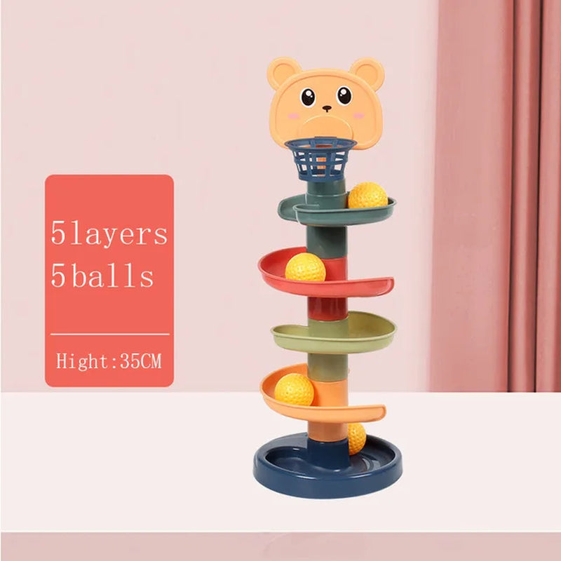 Baby Rolling Ball Toy Montessori Stacking Track for Infants