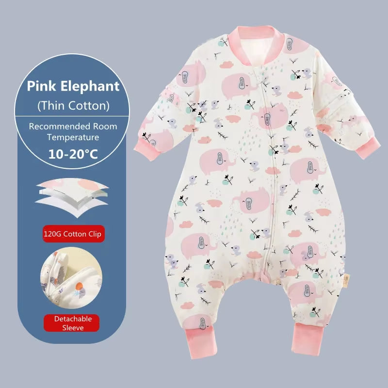 Baby Cartoon Sleepsack with Detachable Sleeves