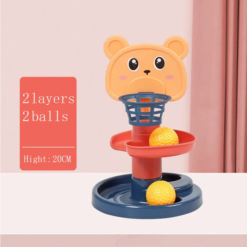 Baby Rolling Ball Toy Montessori Stacking Track for Infants