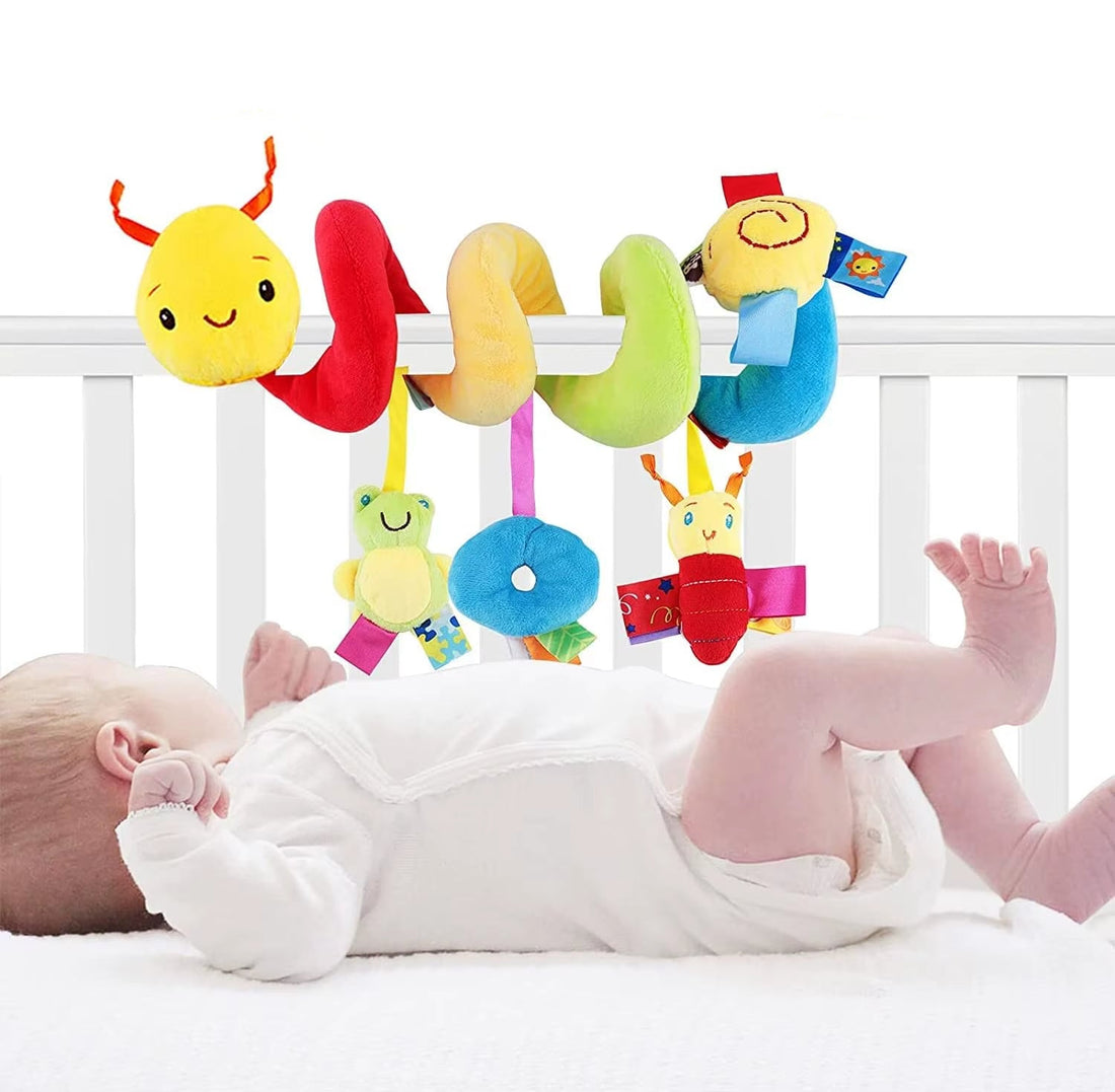 Car Seat Toys Infant Baby Spiral Activity Hanging Rattle Toys Plush Hanging Stroller Sensory Toys for Newborn Gift