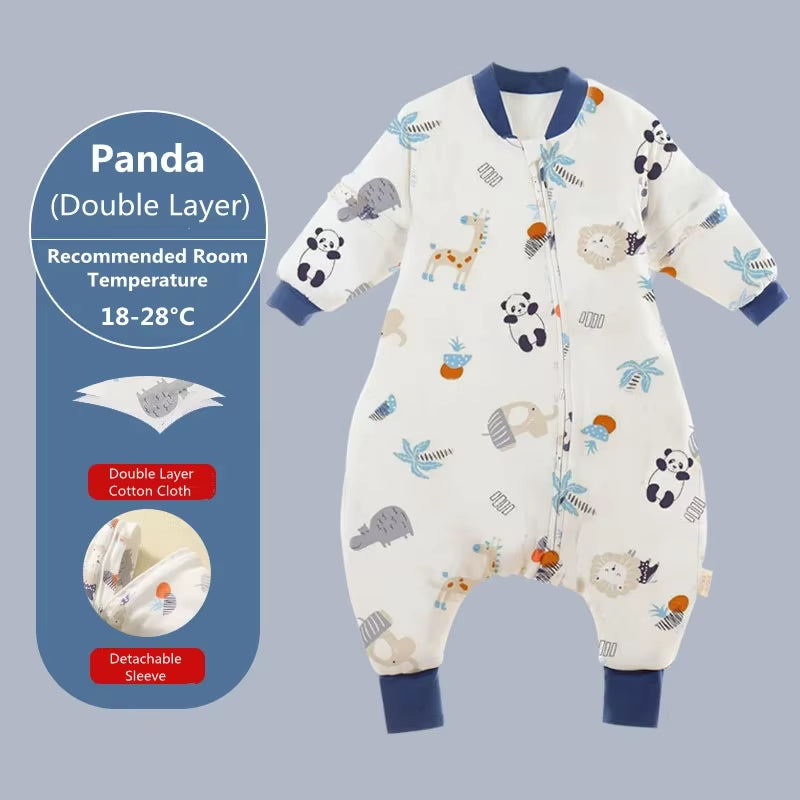 Baby Cartoon Sleepsack with Detachable Sleeves