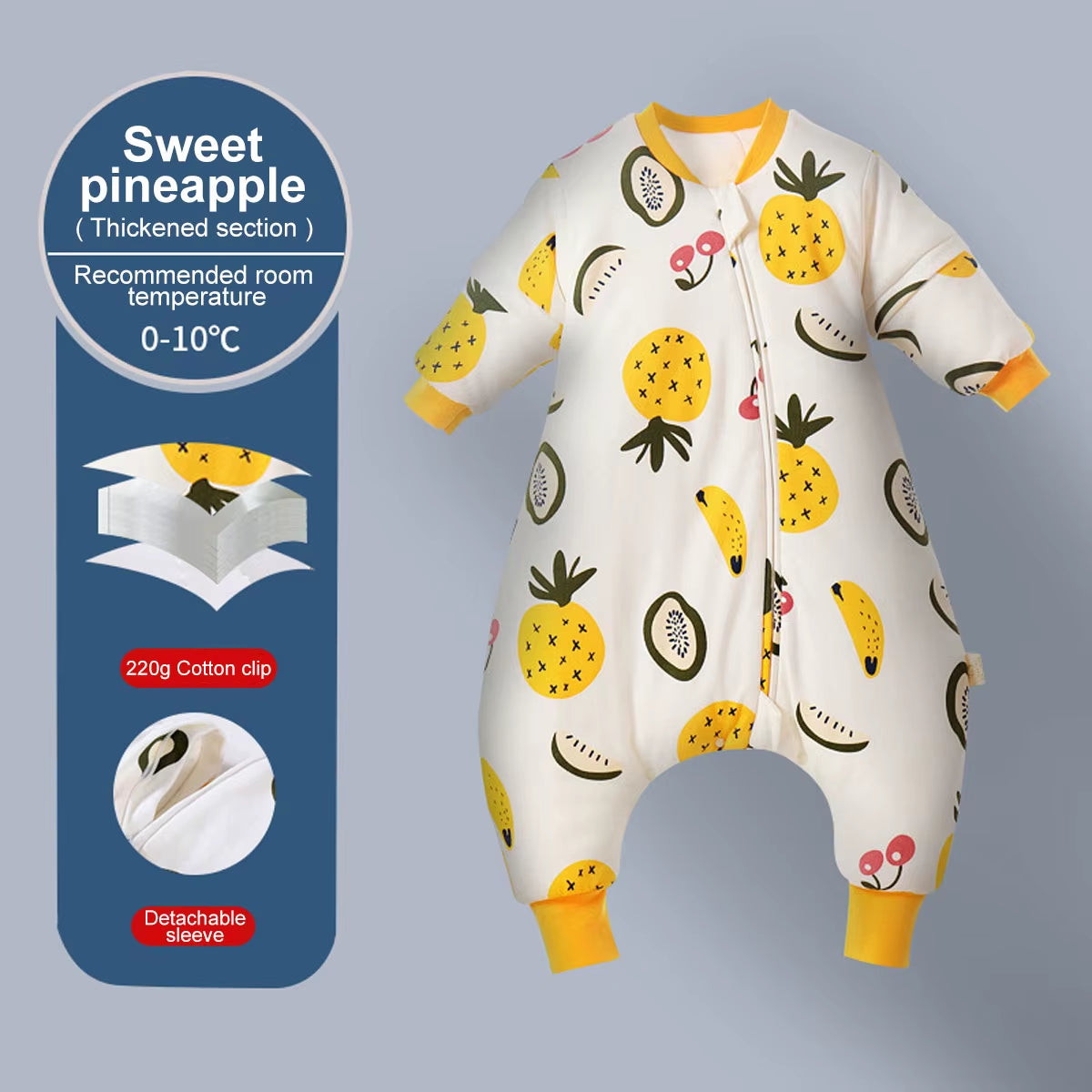Baby Cartoon Sleepsack with Detachable Sleeves