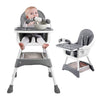 Convertible Foldable High Chair – Easy to Clean, Padded Seat with Footrest, Tray & Cup Holder (6 Months-3 Years, 15Kg Max)