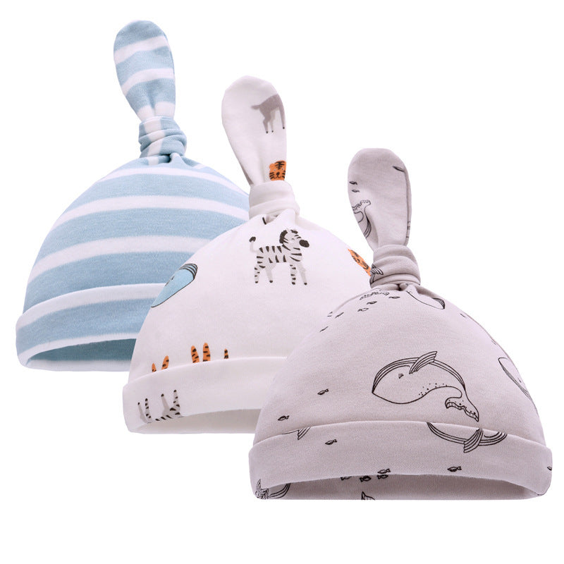 Soft Cotton Baby Hat with Cartoon Designs - Spring & Autumn Collection