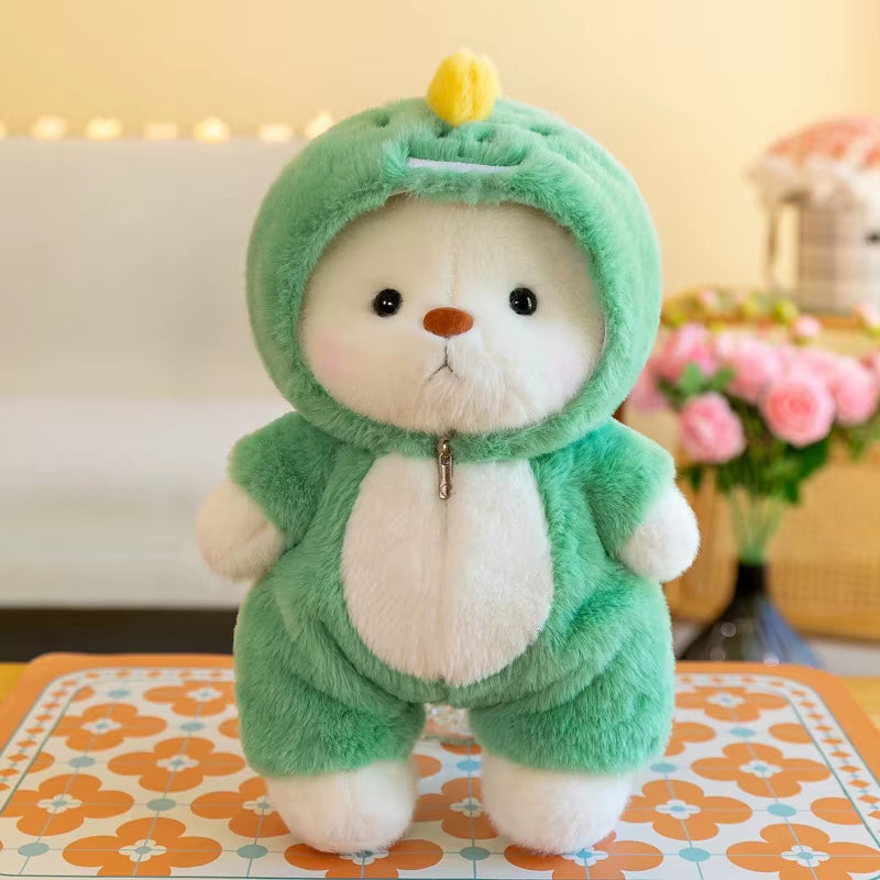 Kawaii Bear Plush Toy Stuffed Animals Teddy Bear Wear Suit Soft Doll Birthday Christmas Gifts for Boy Girl